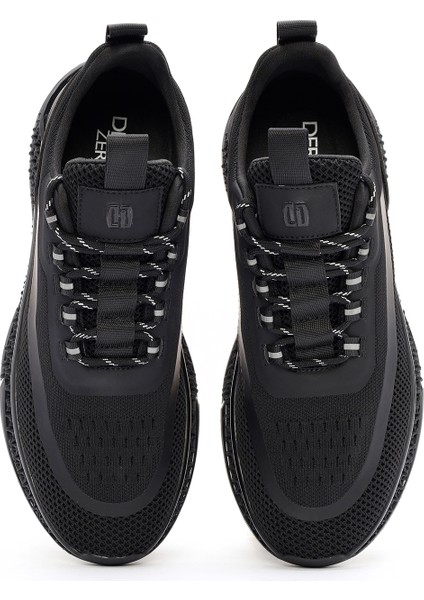 Zero Erkek Siyah Kalın Tabanlı Bağcıklı Kumaş Sneaker 25WFD69106F
