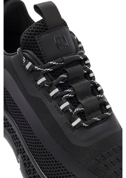 Zero Erkek Siyah Kalın Tabanlı Bağcıklı Kumaş Sneaker 25WFD69106F