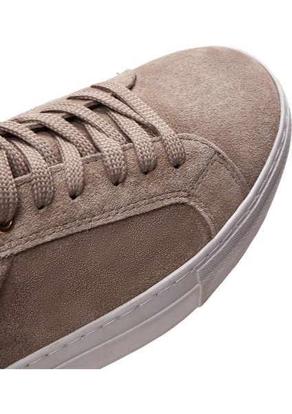 Kadın Vizon Bağcıklı Kalın Tabanlı Süet Deri Sneaker 25AFD370010