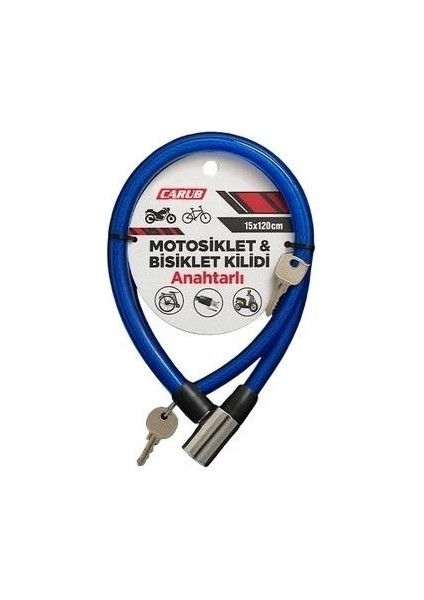 Bisiklet Kilidi Anahtarlı 15X120 Mavi