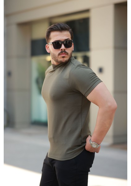 Erkek Ince Çizgi Dokulu Kısa Kollu Tişört modelleri