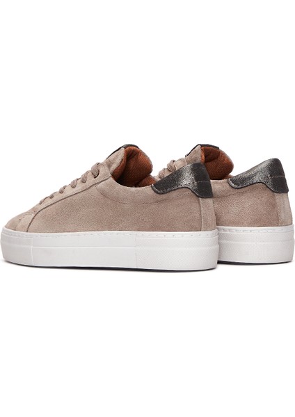 Kadın Vizon Bağcıklı Kalın Tabanlı Süet Deri Sneaker 25AFD370010 indirimleri