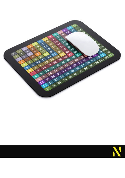 Siyah Renkli Çarpım Tablosu Desenli Ergonomik Mouse Pad - 23 cm x 19 cm - Kaydırmaz Taban Ev ve Ofis Kullanımı Için Ideal Fare Altlığı Mousepad modelleri