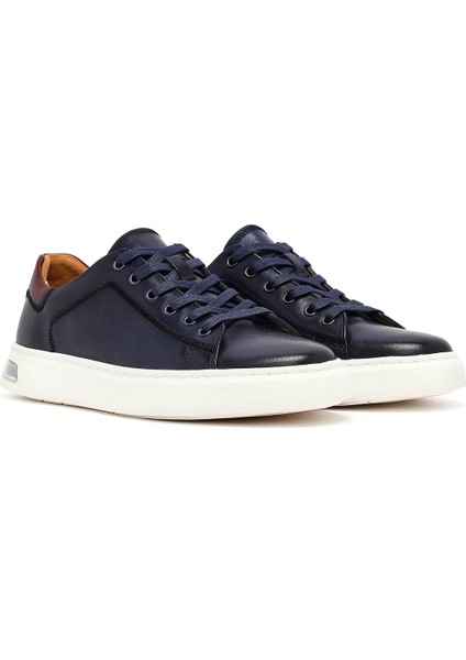 Erkek Lacivert Bağcıklı Deri Sneaker 25SFD693018 modelleri