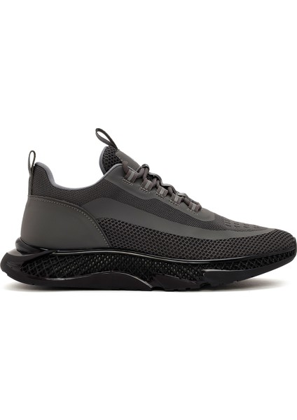 Zero Erkek Gri Kalın Tabanlı Bağcıklı Kumaş Sneaker 25WFD69106F