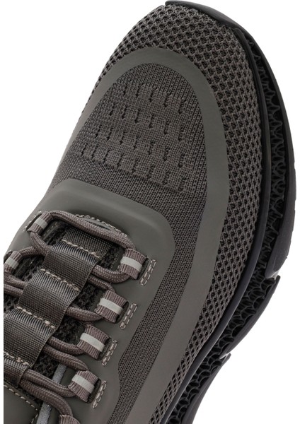 Zero Erkek Gri Kalın Tabanlı Bağcıklı Kumaş Sneaker 25WFD69106F