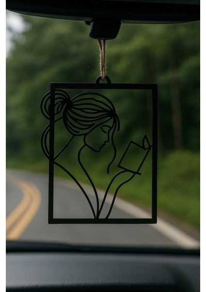 Lazer Kesim “👩📚” Kitap Okuyan Kadın Araba Dikiz Aynası Süsü fiyatları