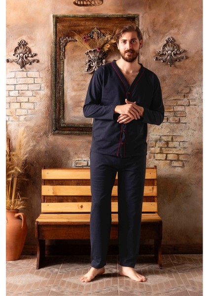 Erkek Uzun Kollu Süprem Kumaş Dokuma Pijama Takımı fiyatları