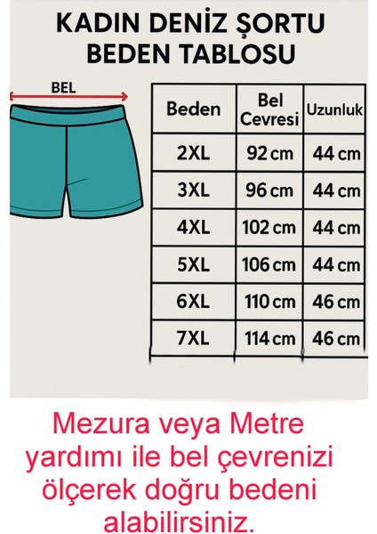 Siyah Büyük Beden Kadın Deniz Şortu Büyük Beden Şort (2xl-7xl) fiyatları