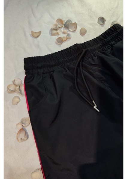 Siyah Büyük Beden Kadın Deniz Şortu Büyük Beden Şort (2xl-7xl)