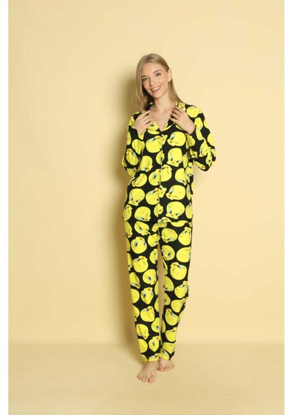 Kadın Önden Düğmeli Yeni Sezon Homewear Pijama Takımı Yeni Sezon fiyatları