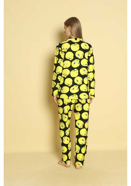 Kadın Önden Düğmeli Yeni Sezon Homewear Pijama Takımı Yeni Sezon modelleri