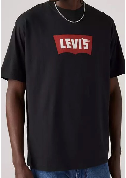 Erkek Relaxed Fit Vintage Graphic Siyah T-Shirt - 000RY-0002