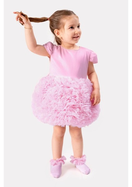 Bebek Kız Çocuk Doğum Günü Parti Düğün Elbise Tüllü Tütü Astarlı Çocuk Giyim Bebek Giyim Kız Bebek