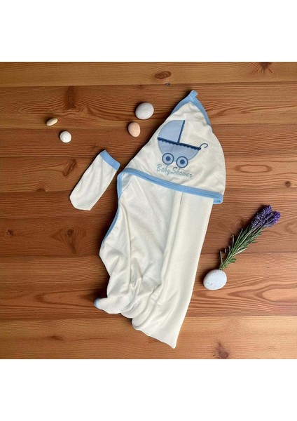 Puset Nakışlı 0- 12 Ay Havlu Silgi Mavi fiyatları