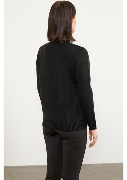 Önü Örgü Detaylı Triko Basic Kazak - Güneş fırsatları