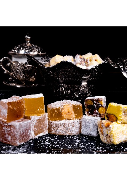 Özel Karışık (Safranlı-Antep Fıstıklı-Fındıklı-Güllü-Damla Sakızlı) Safranbolu Lokumu (Net 670 gr)