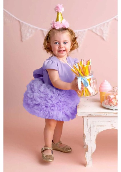 Bebek Kız Çocuk Doğum Günü Parti Düğün Elbise Tüllü Tütü Astarlı Çocuk Giyim Bebek Giyim Kız Bebek