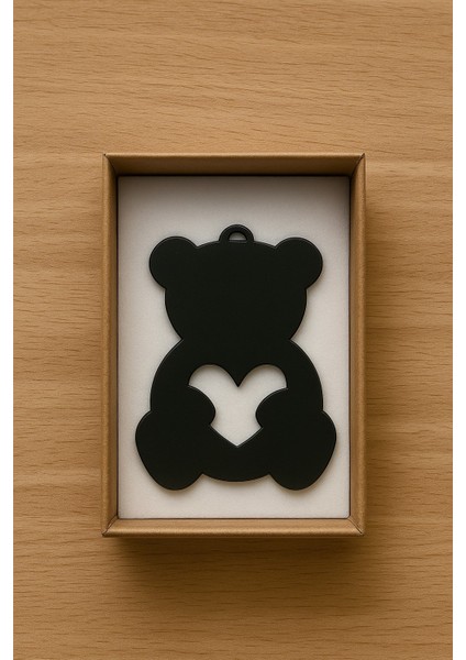 Lazer Kesim “❤️🐻” Kalp Tutan Ayı Araba Dikiz Aynası Süsü modelleri