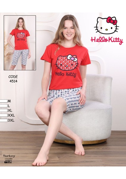 Kadın Homewear Hello Kitty Pijama Takımı Yeni Sezon