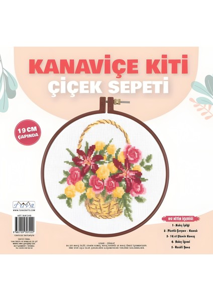Kanaviçe Etamin Kiti Çiçek Sepeti 19 cm 1641349 fiyatları