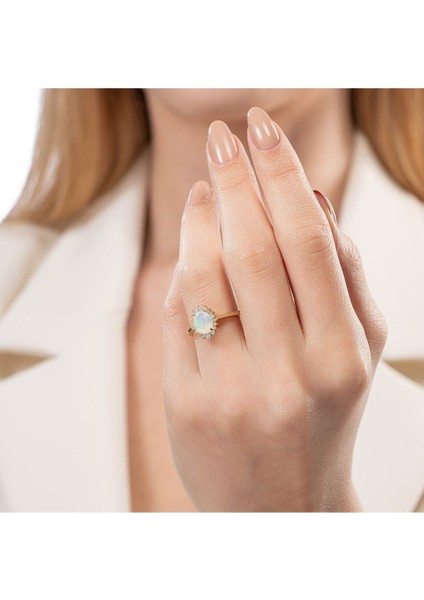 1,04 Karat Pırlantalı Opal Yüzük - PR01151 indirimleri