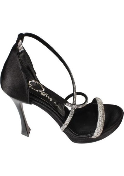 Yazkış Kadın Siyah Taşlı Tek Bantlı Çapraz Bantlı 11CM Ince Topuk 2 cm Platform Topuklu Abiye Ayakka fiyatları