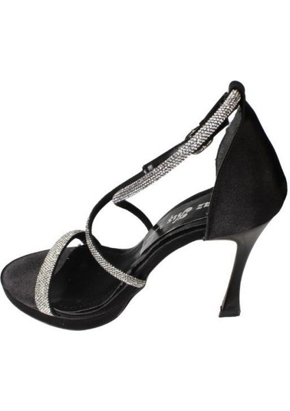 Yazkış Kadın Siyah Taşlı Tek Bantlı Çapraz Bantlı 11CM Ince Topuk 2 cm Platform Topuklu Abiye Ayakka modelleri