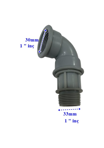 Plastik Dirsek 33X30MM - Iç Dış Dişli 1 Inç fiyatları