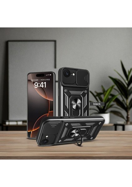 Iphone 16E Uyumlu Kamera Koruma Sürgülü Yüzüklü Tank Kılıf fiyatları