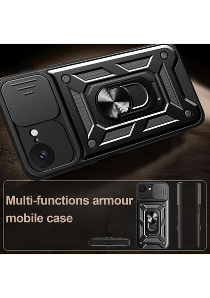 Iphone 16E Uyumlu Kamera Koruma Sürgülü Yüzüklü Tank Kılıf indirimleri