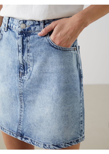 Yeni Sezon Standart Fit Kadin Jean Etek - S59921Z8 modelleri