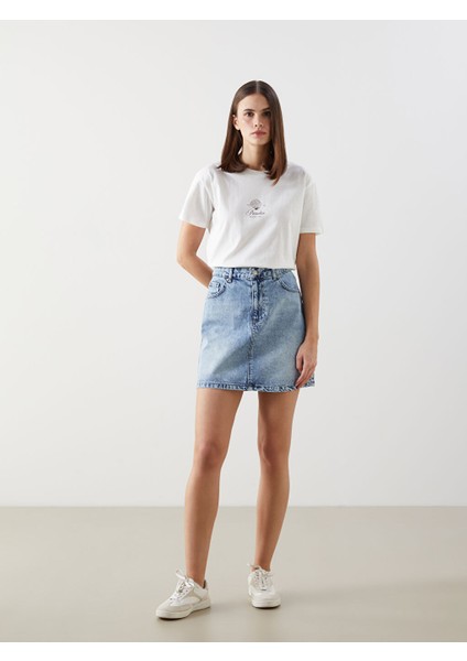 Yeni Sezon Standart Fit Kadin Jean Etek - S59921Z8