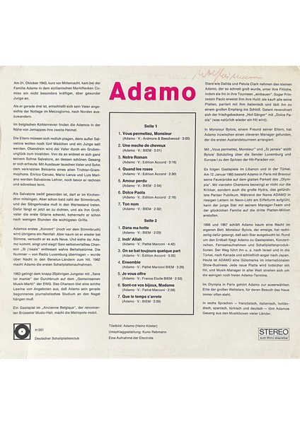 Adamo - Adamo Dönem Baskı Plak fiyatları