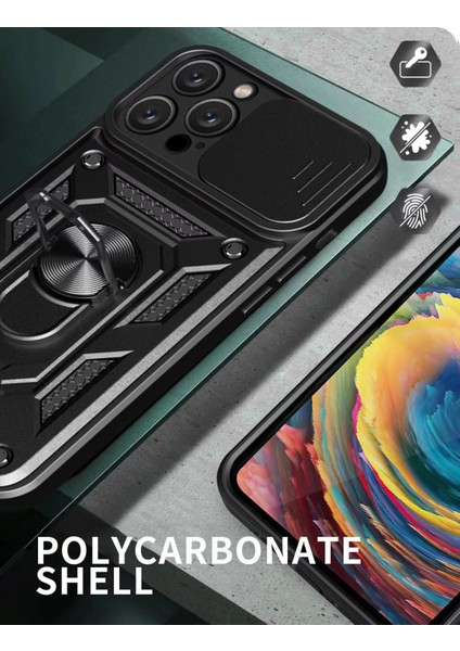 Iphone 14 Uyumlu Kamera Koruma Sürgülü Yüzüklü Tank Kılıf modelleri