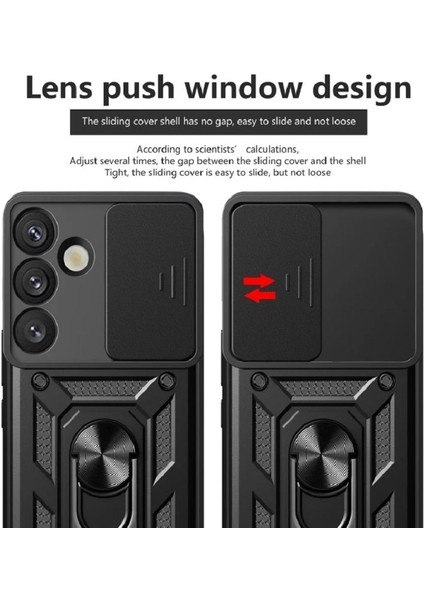 Samsung Galaxy S24 Fe Uyumlu Kamera Koruma Sürgülü Yüzüklü Tank Kılıf modelleri