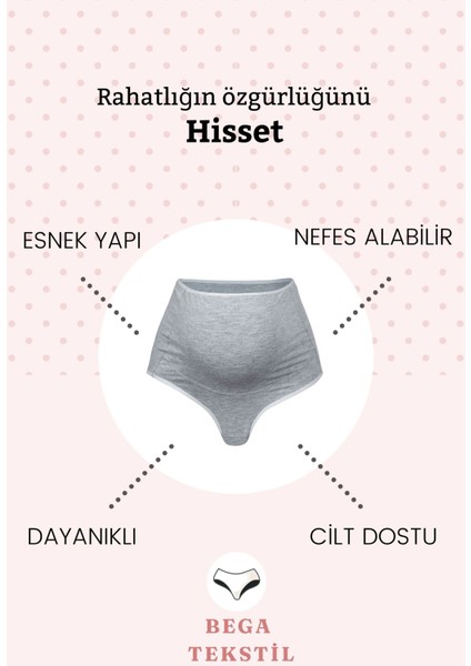 Kadıteks - Hamile Külodu Esnek Yüksek Bel Pamuklu Rahatlık 7'li Paket modelleri