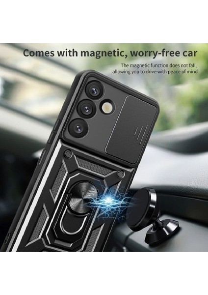 Samsung Galaxy A26 Uyumlu Kamera Koruma Sürgülü Yüzüklü Tank Kılıf indirimleri