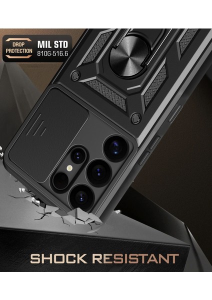 Samsung Galaxy S25 Ultra Uyumlu Kamera Koruma Sürgülü Yüzüklü Tank Kılıf fiyatları