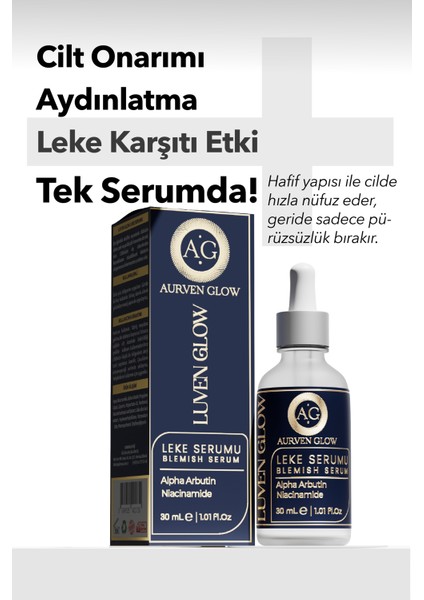 Luven Glow Leke Karşıtı Arbutin Cilt Bakım Serumu 30 ml (Niacinamide %10 + Alpha Arbutin %2 ) fırsatları