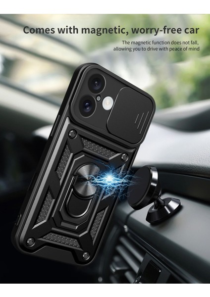 Iphone 16 Uyumlu Kamera Koruma Sürgülü Yüzüklü Tank Kılıf fiyatları