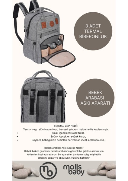 Lumina Lüks Anne- Bebek Bakım Çantası Termal Biberonluk Alt Açma Matı indirimleri