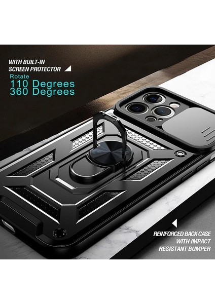 Iphone 15 Pro Uyumlu Kamera Koruma Sürgülü Yüzüklü Tank Kılıf modelleri