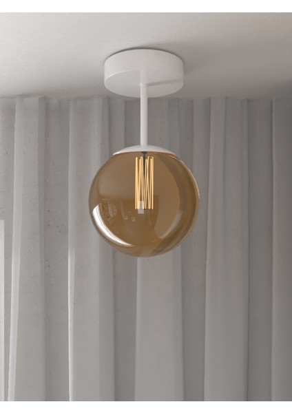 Tekli Modern Tasarım Camlı Avize