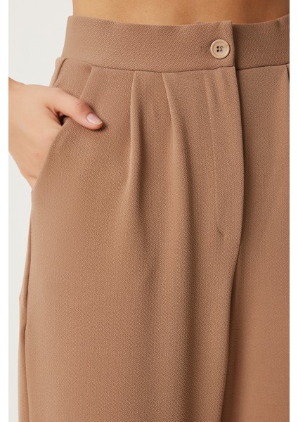 Likralı Rahat Palazzo Örme Pantolon LRV0019 BİSKÜVİ fırsatları