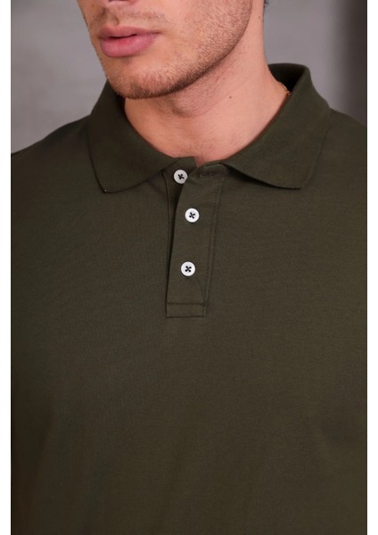 Erkek Slim Fit Pamuklu Yumuşak Doku Nefes Alan Kumaş Yakalı Tişört modelleri