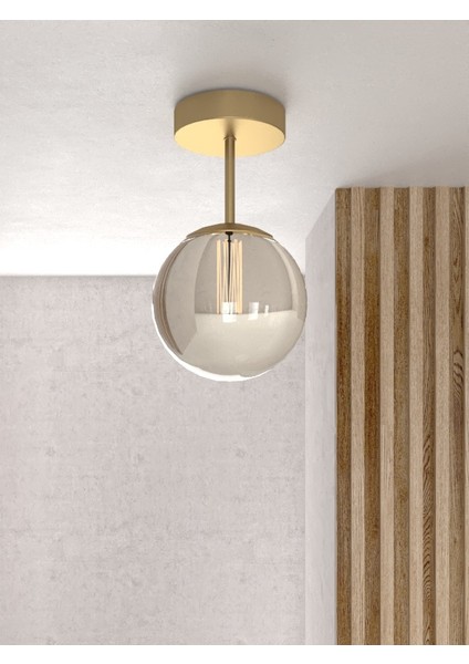 Tekli Eskitme Metal Modern Tasarım Füme Camlı Avize fiyatları