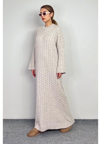 Kadın Ashley Taş Saç Örgülü Triko Uzun Elbise fırsatları