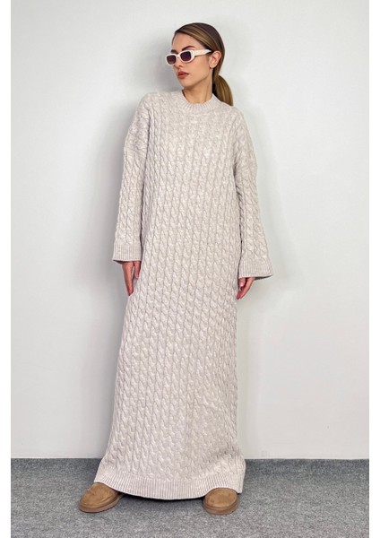 Kadın Ashley Taş Saç Örgülü Triko Uzun Elbise indirimleri
