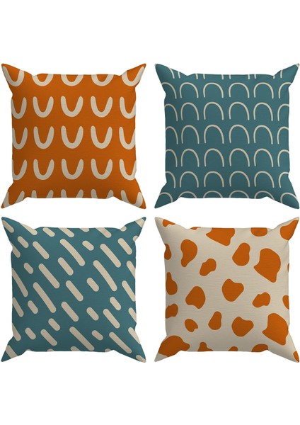 Geometric 4'lü Kırlent Kılıfı Ds6